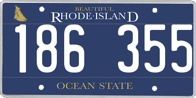 RI license plate 186355