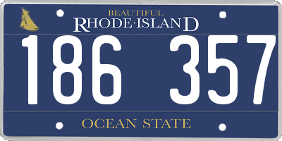 RI license plate 186357