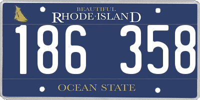 RI license plate 186358
