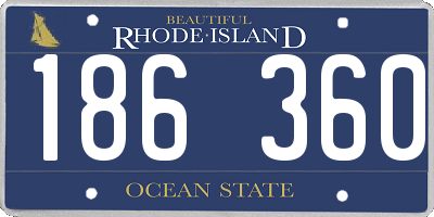 RI license plate 186360