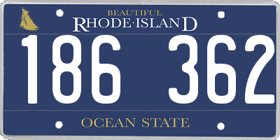RI license plate 186362
