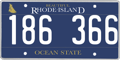 RI license plate 186366