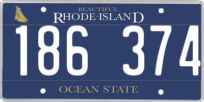 RI license plate 186374