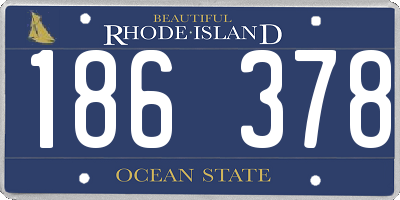 RI license plate 186378