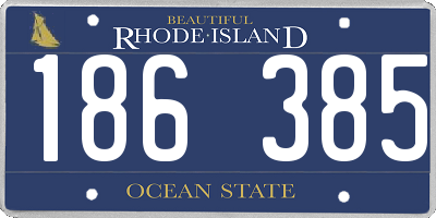 RI license plate 186385