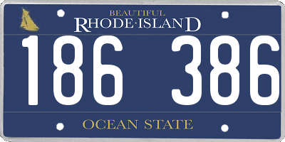 RI license plate 186386