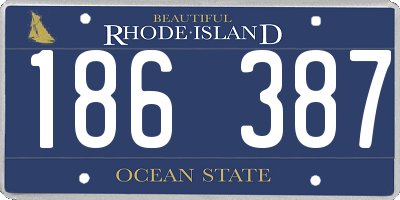 RI license plate 186387