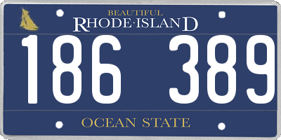 RI license plate 186389