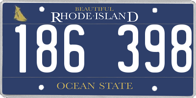 RI license plate 186398