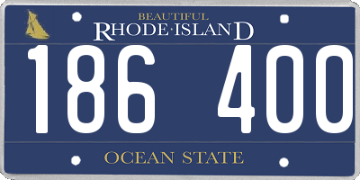 RI license plate 186400