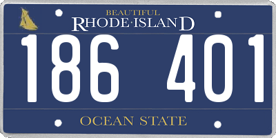 RI license plate 186401