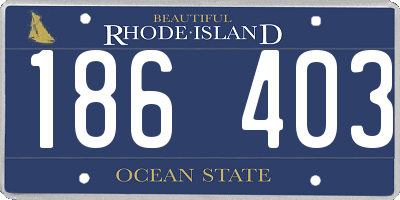 RI license plate 186403