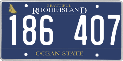 RI license plate 186407