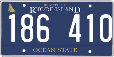 RI license plate 186410