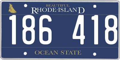 RI license plate 186418