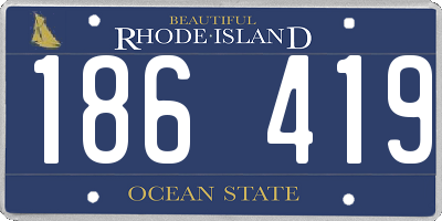 RI license plate 186419