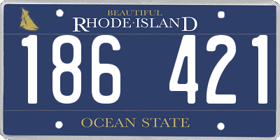 RI license plate 186421
