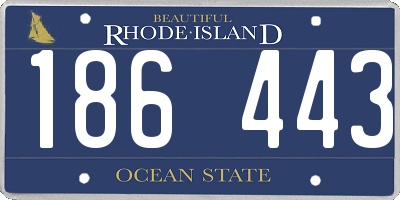 RI license plate 186443