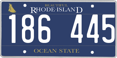 RI license plate 186445