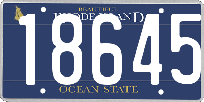 RI license plate 18645