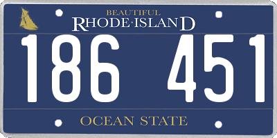 RI license plate 186451