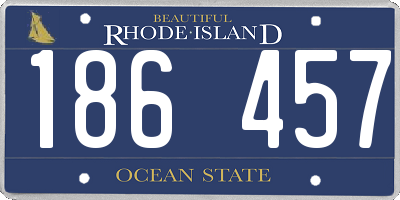 RI license plate 186457