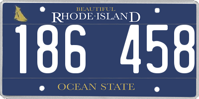 RI license plate 186458
