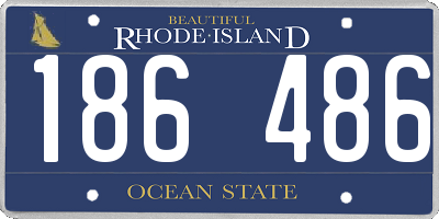 RI license plate 186486