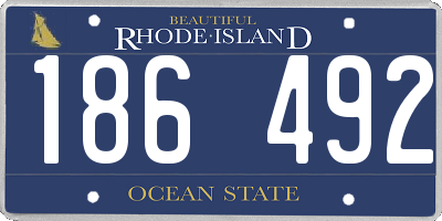 RI license plate 186492