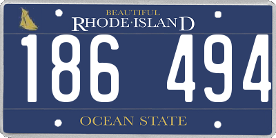 RI license plate 186494