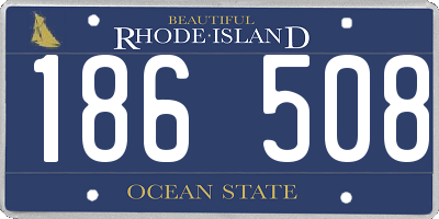 RI license plate 186508