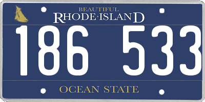 RI license plate 186533