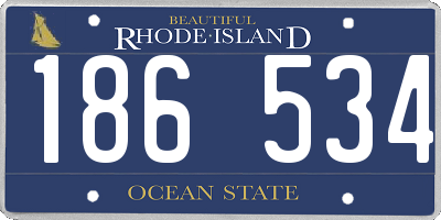 RI license plate 186534