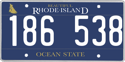 RI license plate 186538