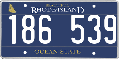 RI license plate 186539