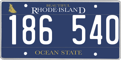 RI license plate 186540