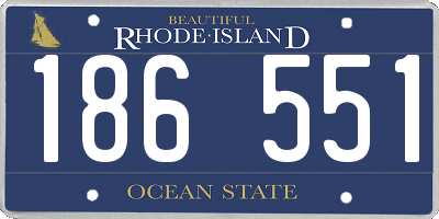 RI license plate 186551