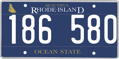 RI license plate 186580