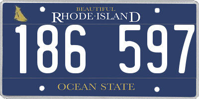 RI license plate 186597