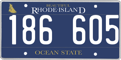 RI license plate 186605