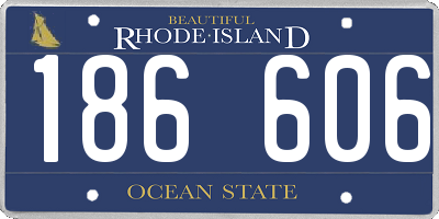 RI license plate 186606