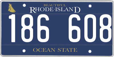 RI license plate 186608