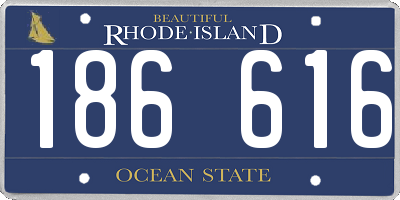 RI license plate 186616