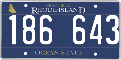 RI license plate 186643