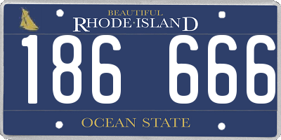 RI license plate 186666