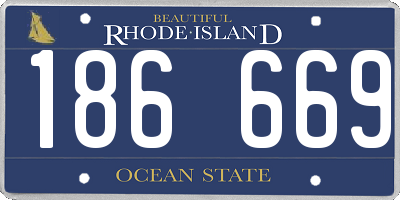 RI license plate 186669