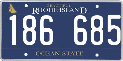 RI license plate 186685