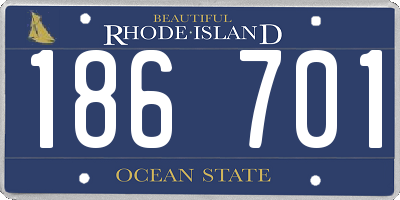 RI license plate 186701
