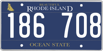 RI license plate 186708