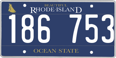 RI license plate 186753